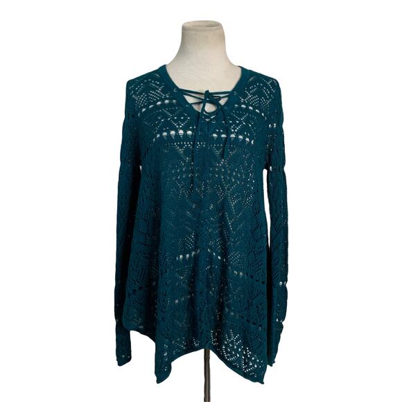 John Paul Richard green long sleeves tunic sweater size M - Picture 11 of 12